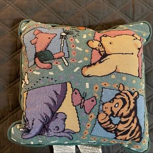Classic Pooh & Friends tapestry pillow 13x13 in